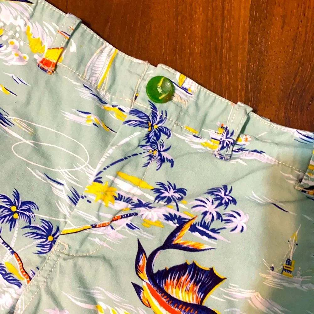 POLO RALPH LAUREN SUMMER FISH SAIL BOAT BERMUDA SHORTS BOYS SZ 14